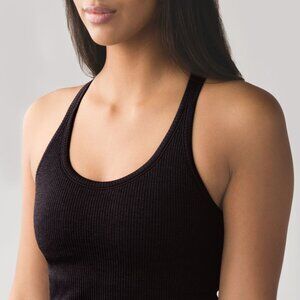 lululemon Ebb to Street Tank Heathered Black Size 8 New with Tag